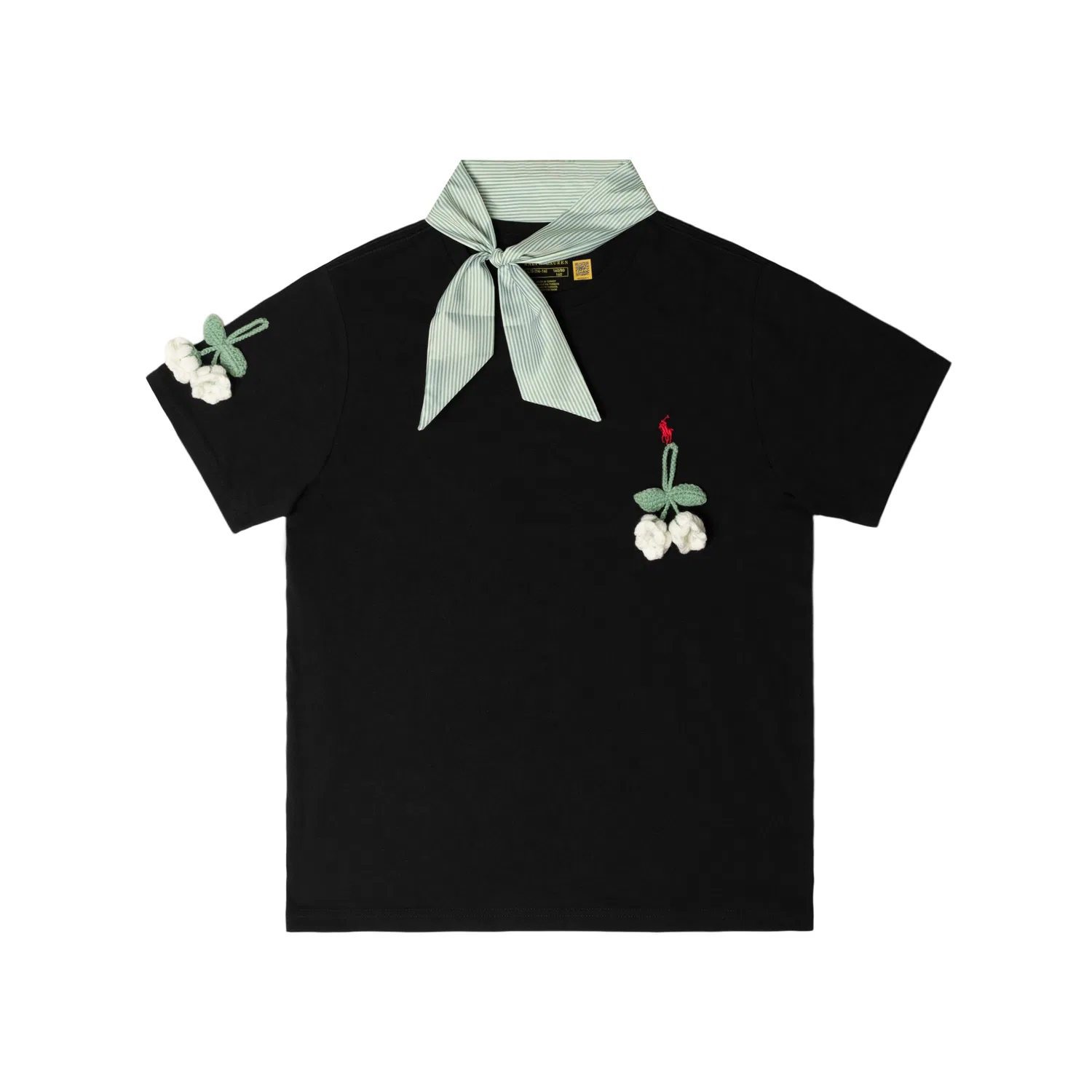 Футболка Polo Ralph Lauren с вышивкой пони, черная, детская