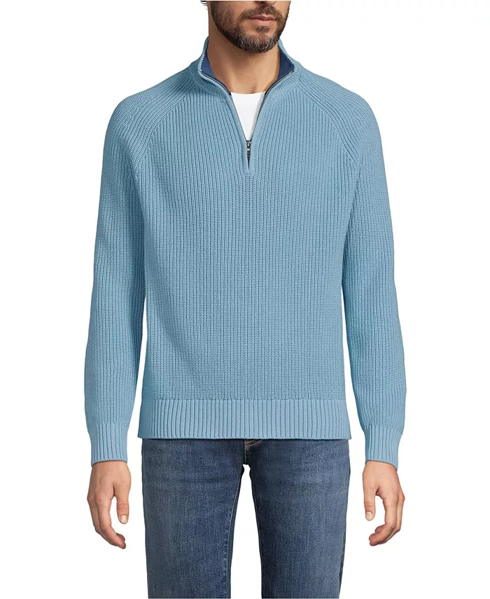 

Мужской свитер Drifter Quarter Zip Lands' End, синий