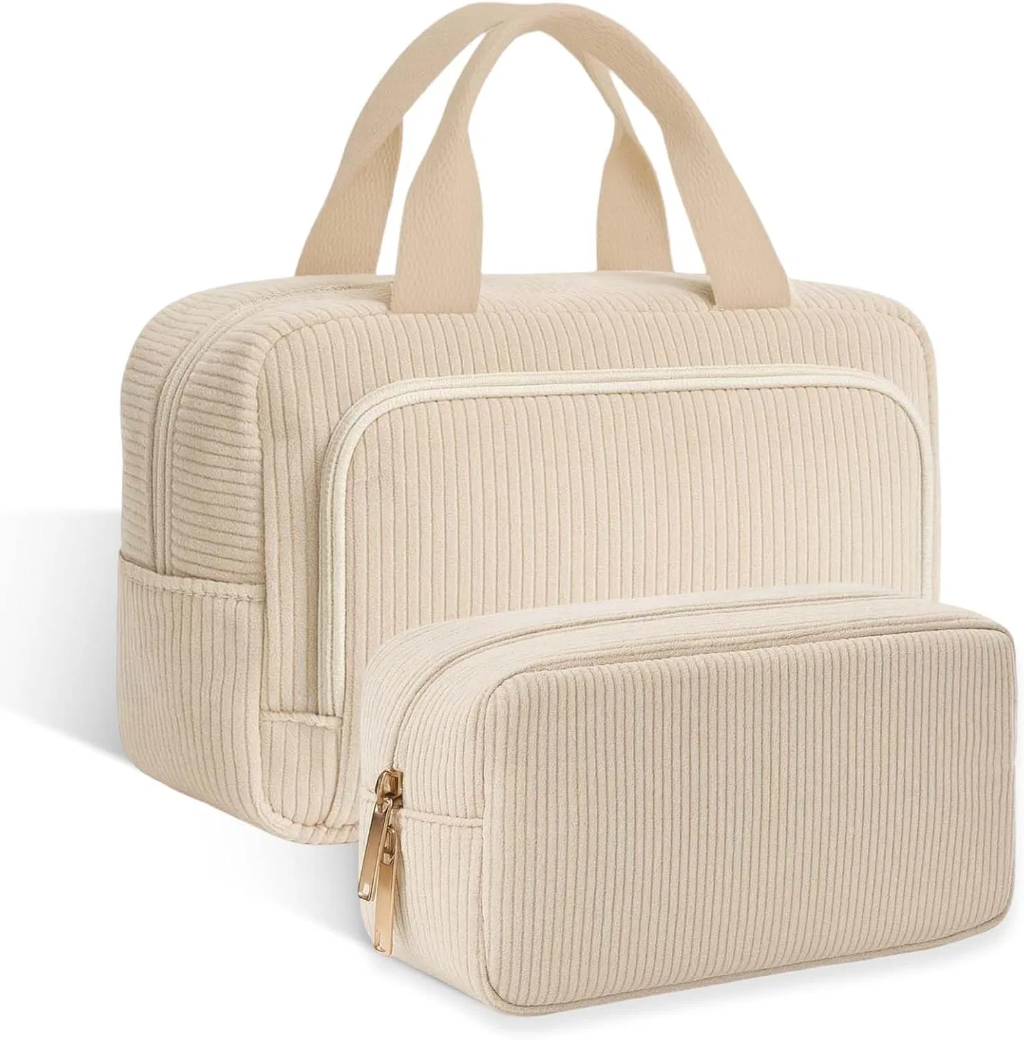 Женская косметичка из вельвета, 2 шт. Hiqiku, Beige