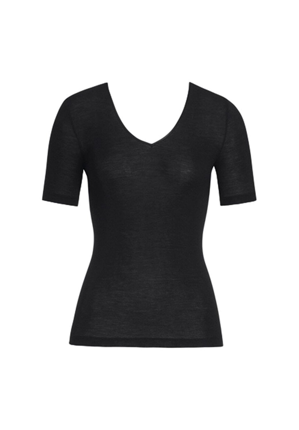 

Футболка шерстяная шелковая с коротким рукавом HANRO, цвет Black Damen