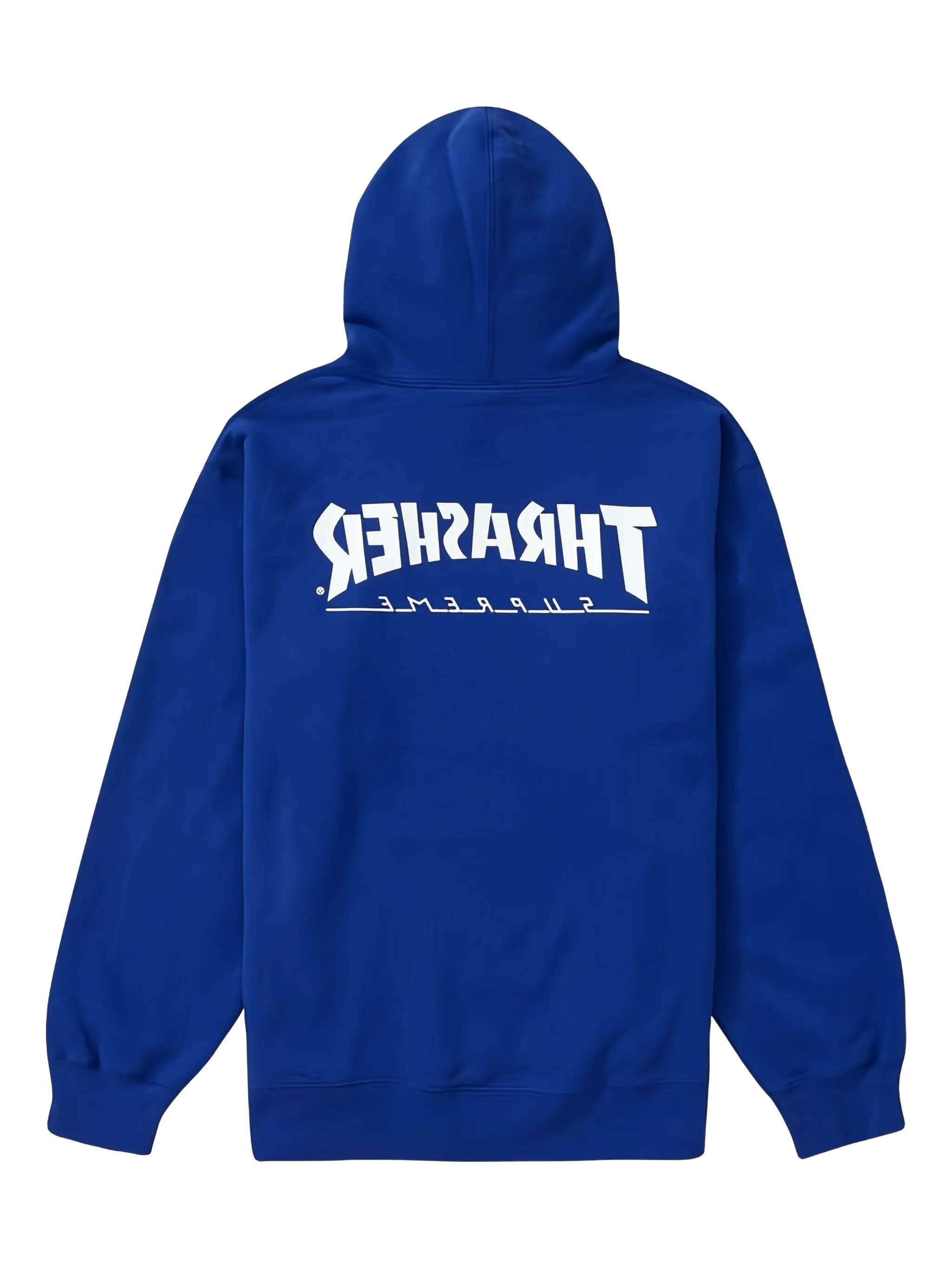Худи с графичным принтом из коллаборации с Thrasher Supreme, синий — фото 2