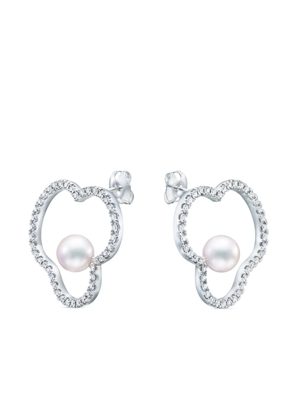 

Серьги Chants из белого золота с жемчугом и бриллиантами TASAKI, серебяный