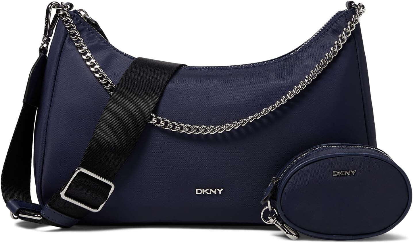 

Сумка DKNY Caelynn Large Pouchette, цвет Indigo/Silver, Фиолетовый, Сумка DKNY Caelynn Large Pouchette, цвет Indigo/Silver