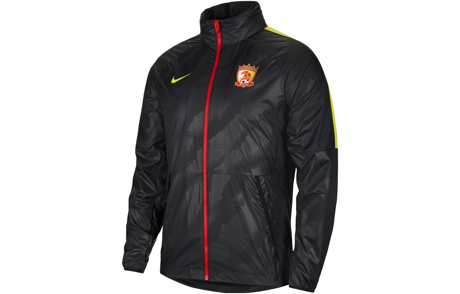 

Мужская куртка Nike, цвет Black/OpitYellow/SportsRed/(OpitYellow)