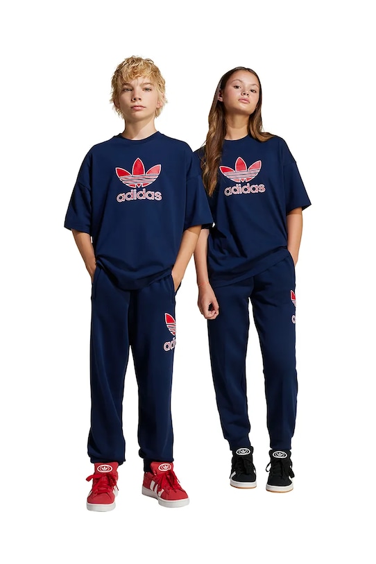

Детские хлопковые спортивные брюки Adidas Originals, темно-синий