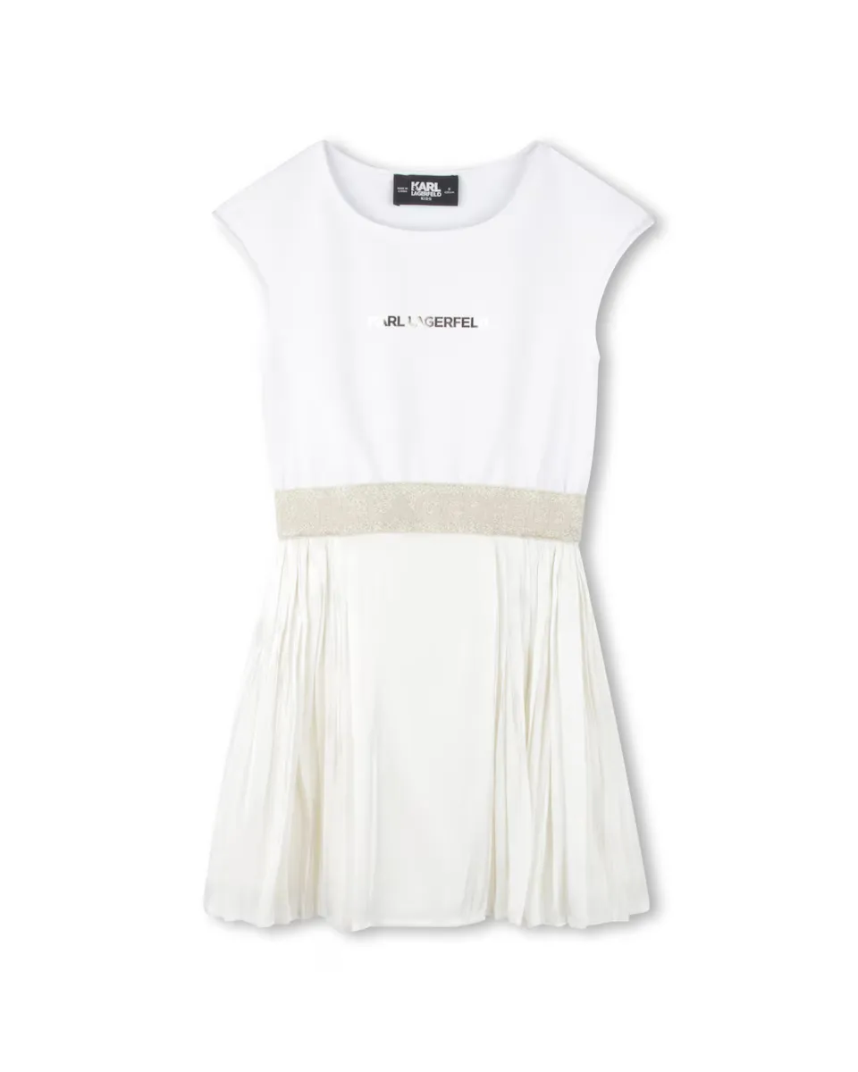 

Платье для девочки в белом цвете без рукавов Karl Lagerfeld Kids, белый
