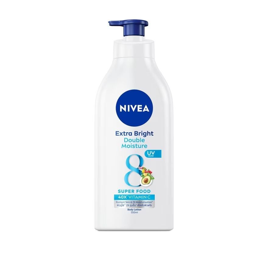 

Nivea Лосьон для тела Extra Bright Double Moisture 550 мл. โลชั่น บำรุงผิว, Blue