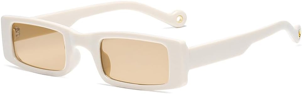 

Женские солнцезащитные очки прямоугольной формы, модные, в маленькой оправе, винтажные, мужские солнцезащитные очки в стиле ретро, ​​прозрачные, зеленые, UV400 TKKTLLT, Beige