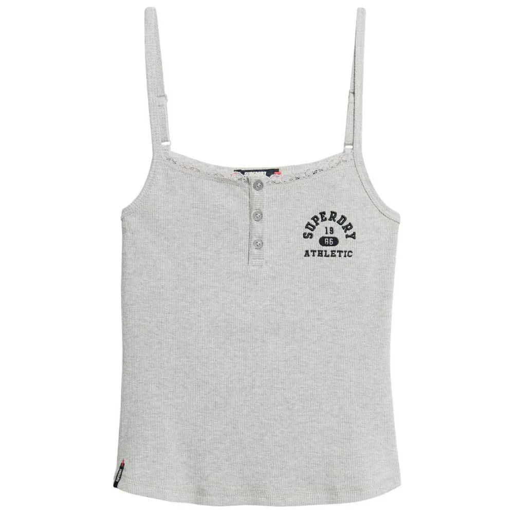 Футболка без рукавов Superdry Athletic Graphic Button Cami, серый — фото 3