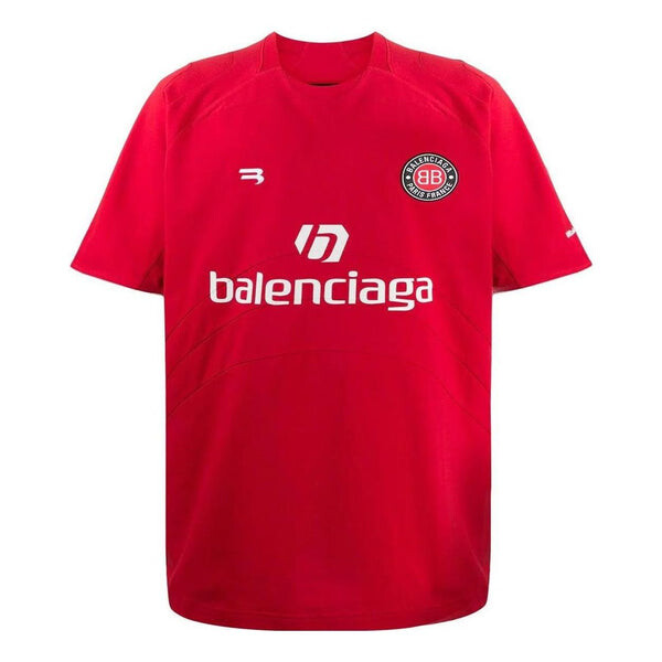 

Футболка soccer t-shirt oversized 'red white' Balenciaga, красный