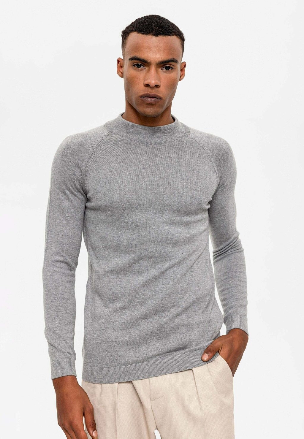 

Свитер Mock Turtleneck Antioch, цвет grey melange