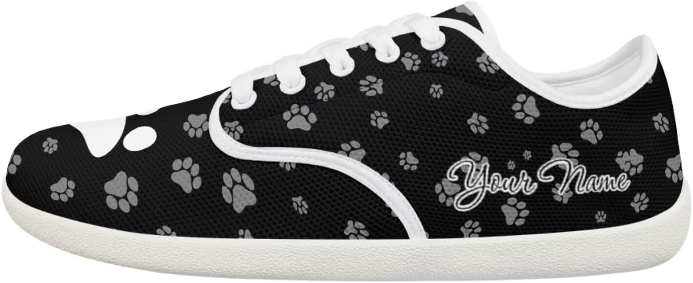 

Кроссовки с принтом собаки для женщин и мужчин, босоножки с широкой носочной частью, дышащая сетка, удобные слипоны для бега, тенниса и тренировок Pointodoor, Dog Paw Print