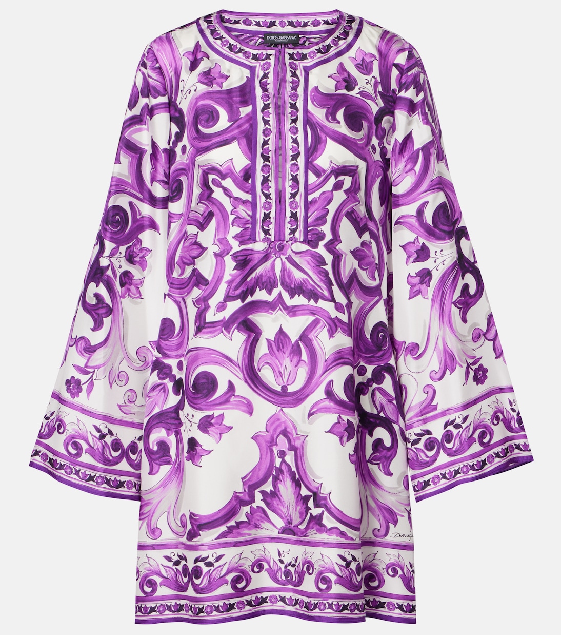 

Мини-платье из шелкового твила с майоликой Dolce&Gabbana, Mix Maiolica Viola