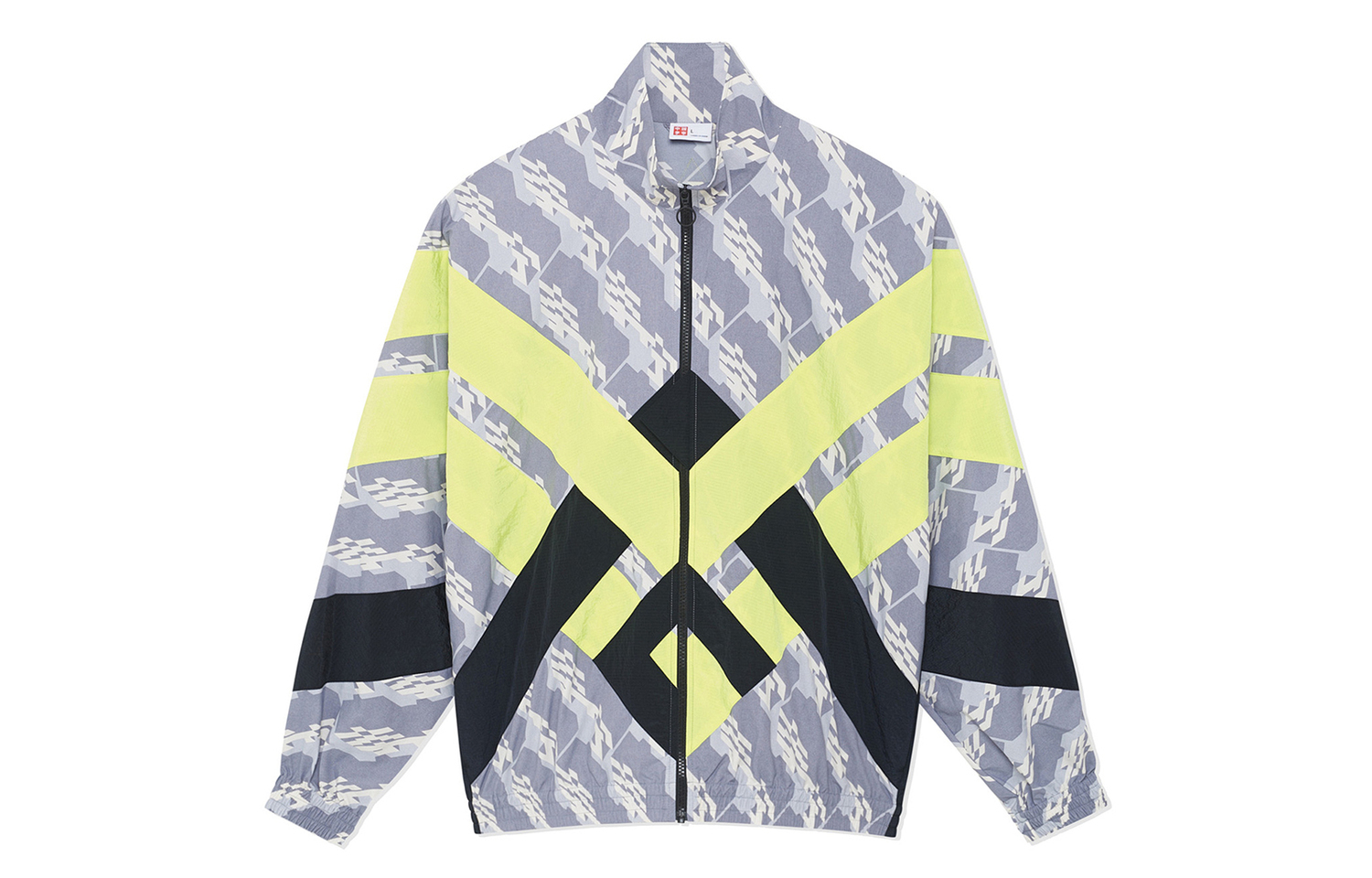

LiNing Куртка мужская с принтом пэчворк черная и флуоресцентно-зеленая, All over Print Patchwork Black & Fluorescent Green