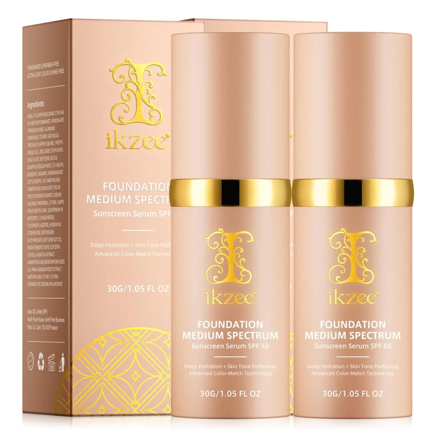 Тонирующая солнцезащитная сыворотка для лица SPF 50 (2 шт.) от P-Beauty P-Beauty Cosmetic Accessories