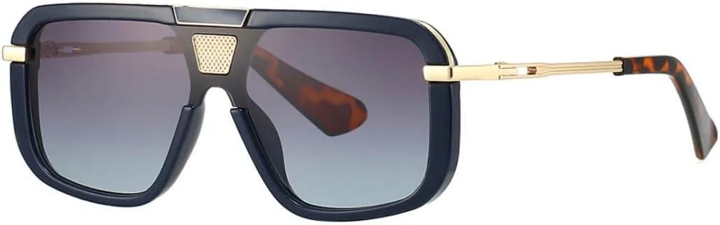 

Крупные винтажные солнцезащитные очки в большой оправе для женщин и мужчин, роскошные дизайнерские солнцезащитные очки в стиле панк, популярные металлические очки SZVVBKK, Blue Gray