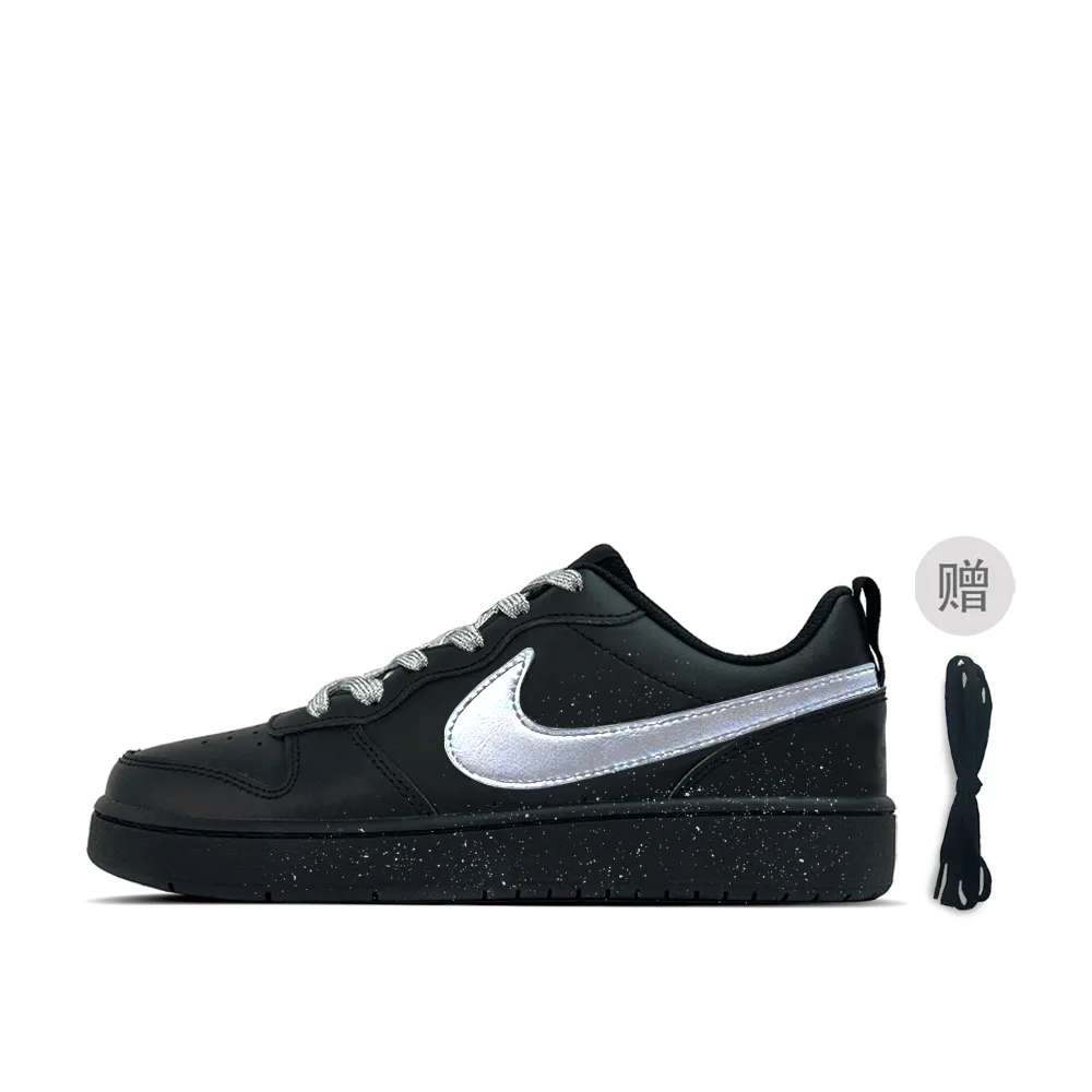 Nike Кроссовки для скейтбординга Court Borough White Night Whisper Leather Low top Kids' черные для подростков