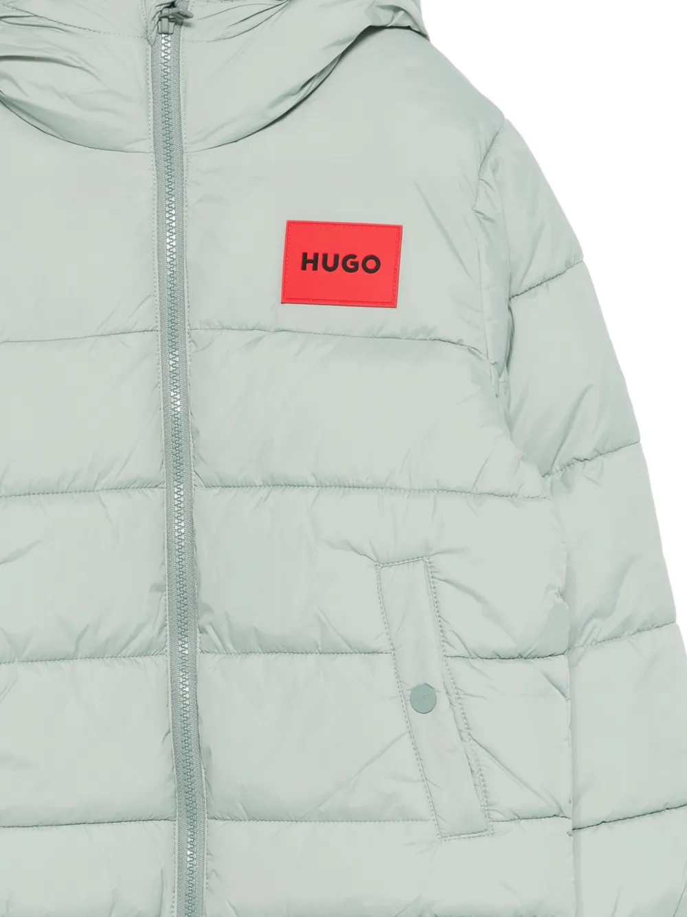 Куртка с капюшоном и нашивкой с логотипом Hugo Kids, зеленый — фото 3