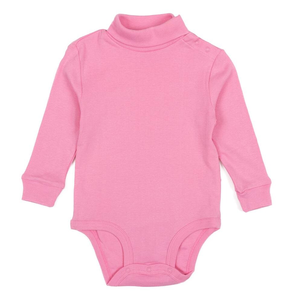 Боди с высоким воротником и воротником Leveret, классический однотонный цвет, цвет Light Pink