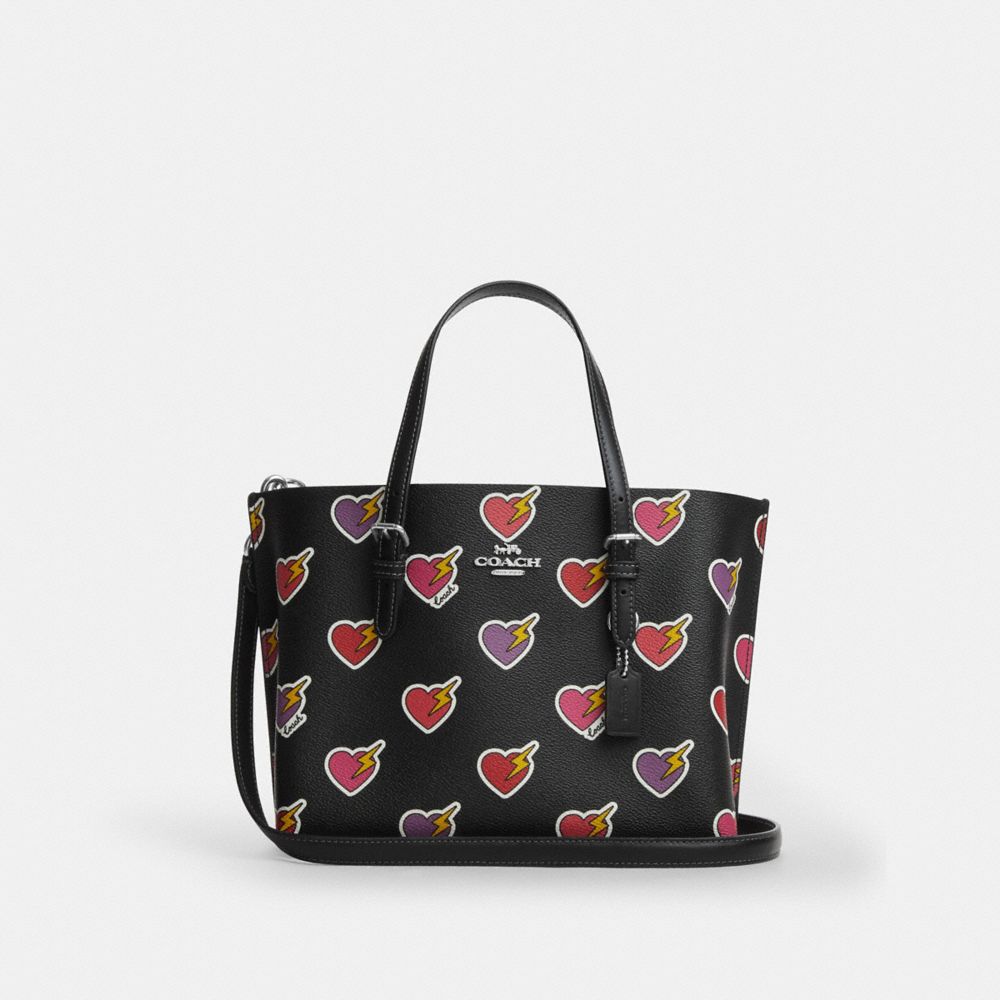 

Сумка-тоут Coach Mollie Tote Bag 25 With Heart Bolt Print, цвет Silver/Black Multi, Черный, Сумка-тоут Coach Mollie Tote Bag 25 With Heart Bolt Print, цвет Silver/Black Multi