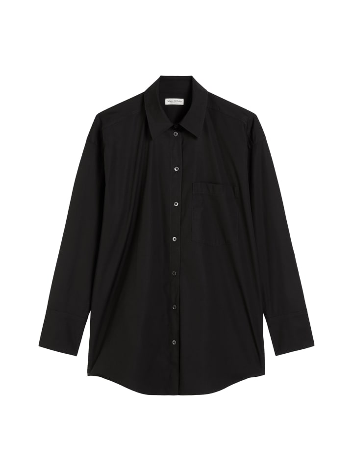 

Блузка-рубашка бойфренда О-образного кроя черного цвета Marc O'Polo