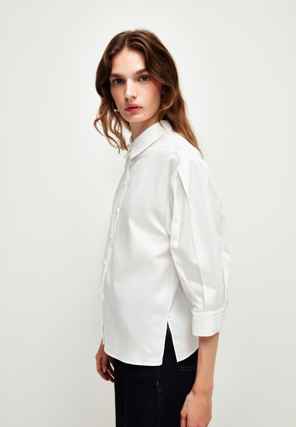 

Рубашка-блузка COLLAR STITCHED adL, белый