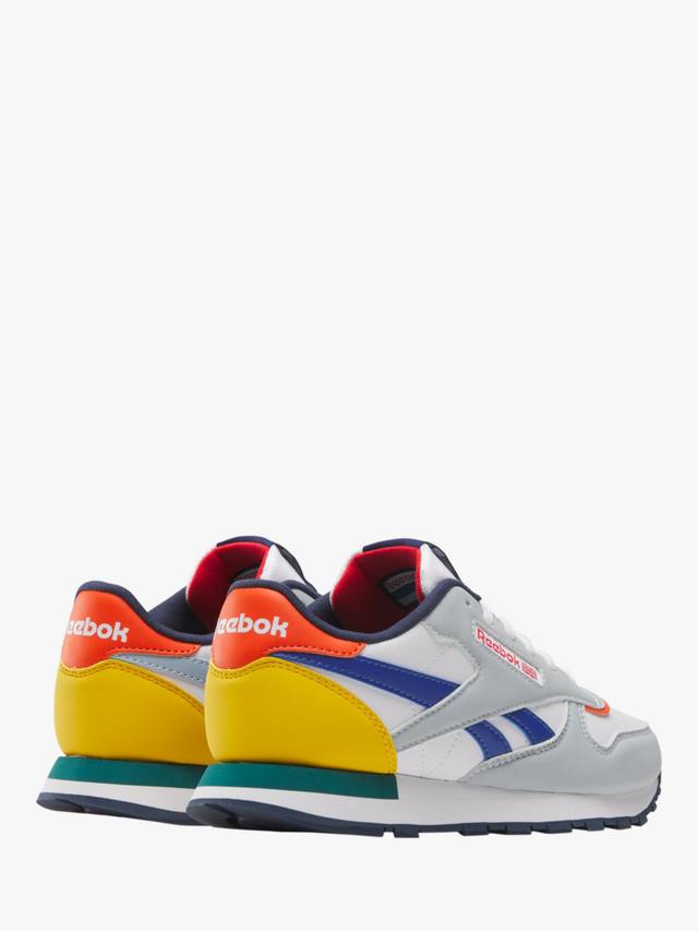Детские классические кожаные кроссовки Reebok, Moon/Navy — фото 4