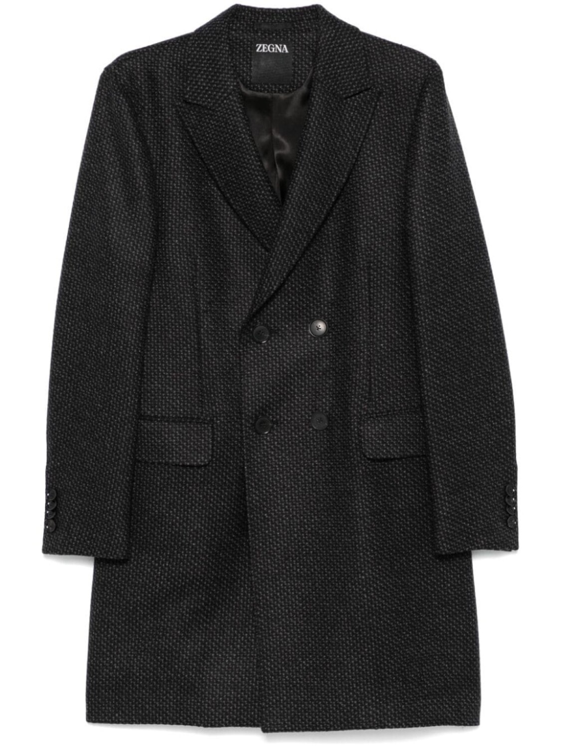 

Пальто в клетку Zegna, черный