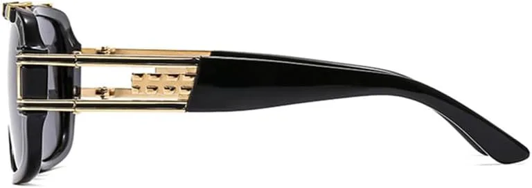 

Солнцезащитные очки в крупной оправе для мужчин и женщин, ретро-очки, металлические очки для вождения и езды, защита от ультрафиолета UV400 HPIRME, Black