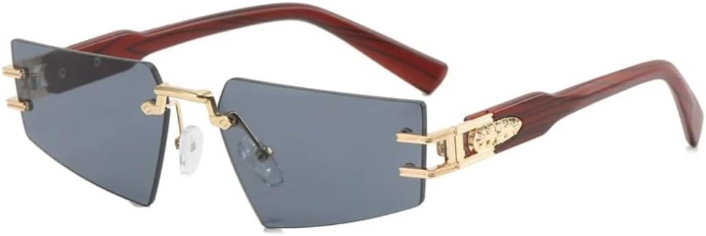 

Модные классические солнцезащитные очки без оправы неправильной формы для женщин и мужчин, для активного отдыха, путешествий и вождения, с защитой от УФ-излучения UV400 VVTWSSW, Gray