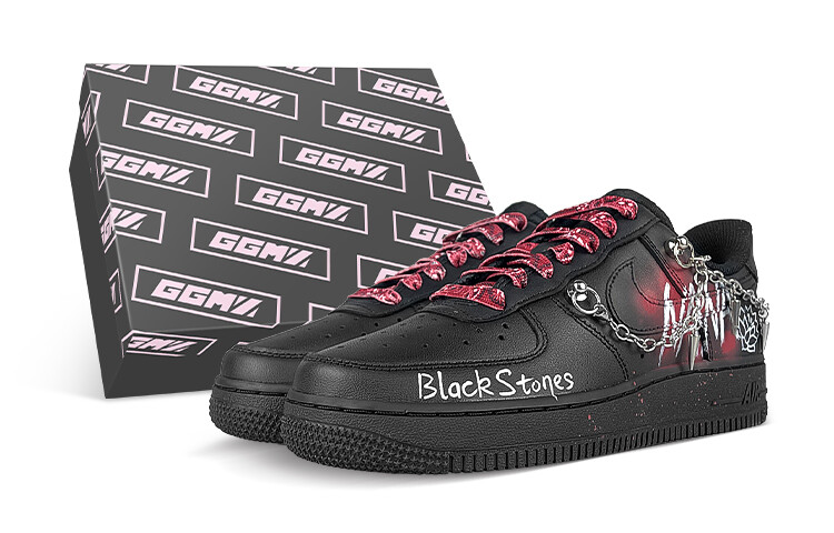

Кроссовки Nike Air Force 1 Skateboard Shoes Women's Low-Top Black White Red