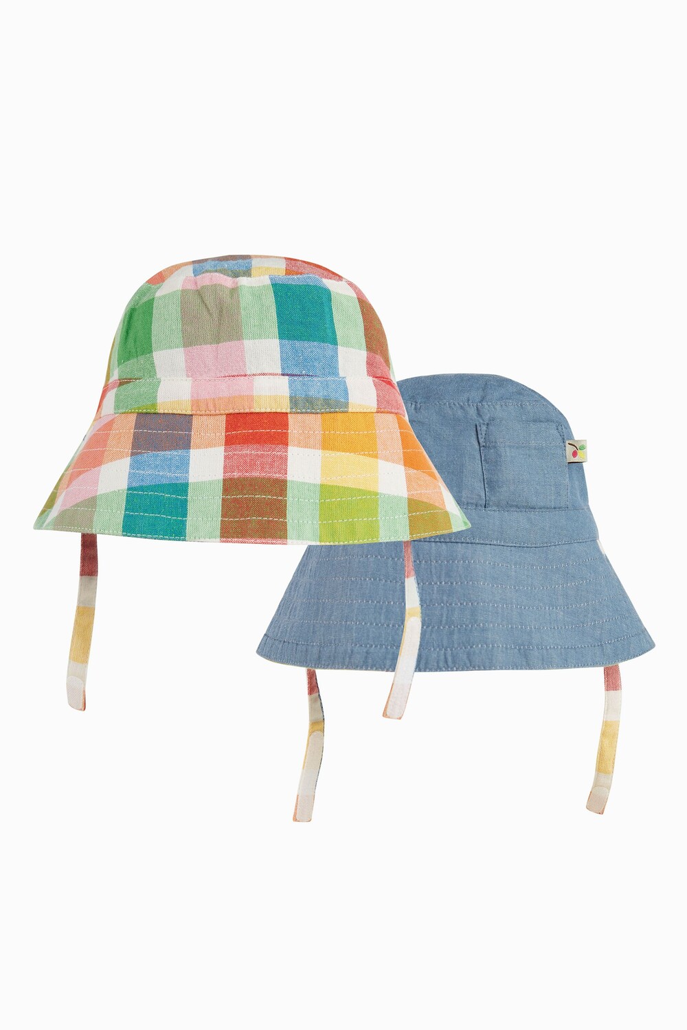 

Розовая двусторонняя шляпа от солнца в радужную клетку Frugi, розовый