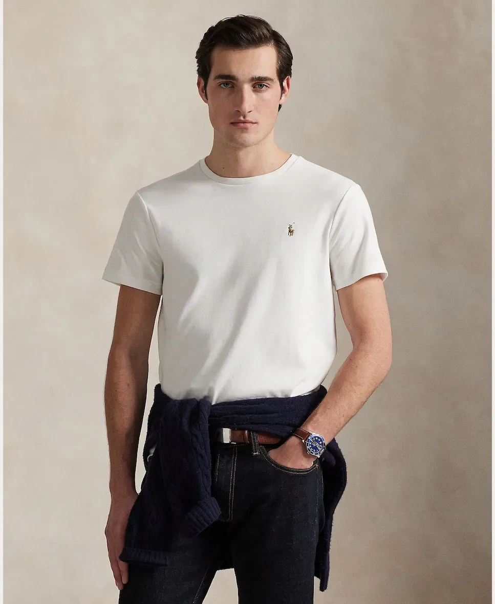 Мужская футболка из хлопка пима BCI Polo Ralph Lauren, белый
