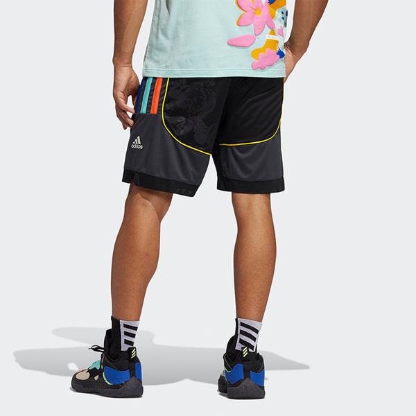 Шорты adidas Hrdn Short Printing Gym Training Basketball Sports Shorts Black, черный — фото 3