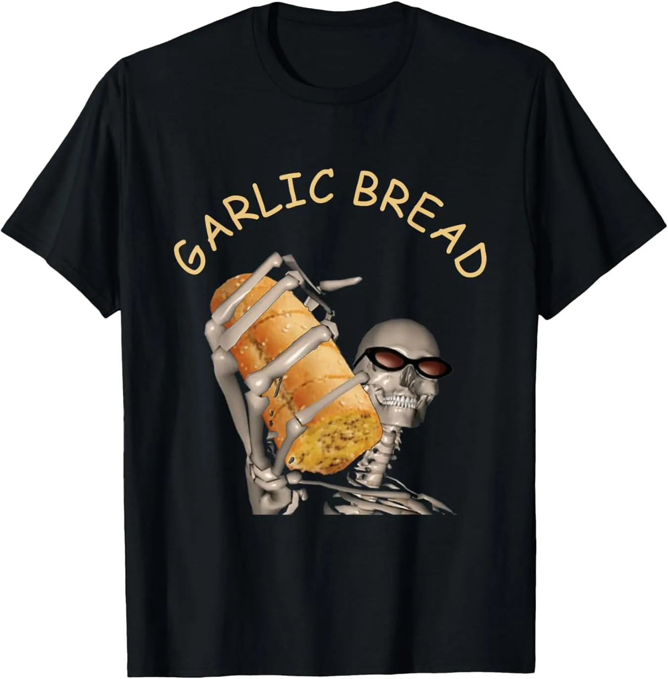 

Мужская футболка Casual Skeleton Meme с принтом Garlic Bread, хлопок NEKO MENA