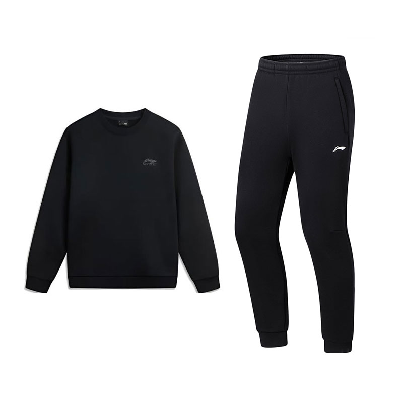 

Комплект из двух предметов: толстовка и свитшот Li Ning для мужчин., черный top+черный pants
