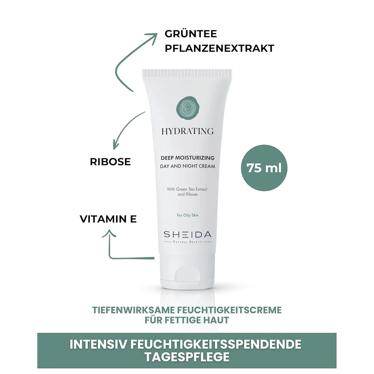 Крем для лица Sheida — Интенсивный увлажняющий для жирной кожи HYDRATING , Oily Skin, 75 мл — фото 4