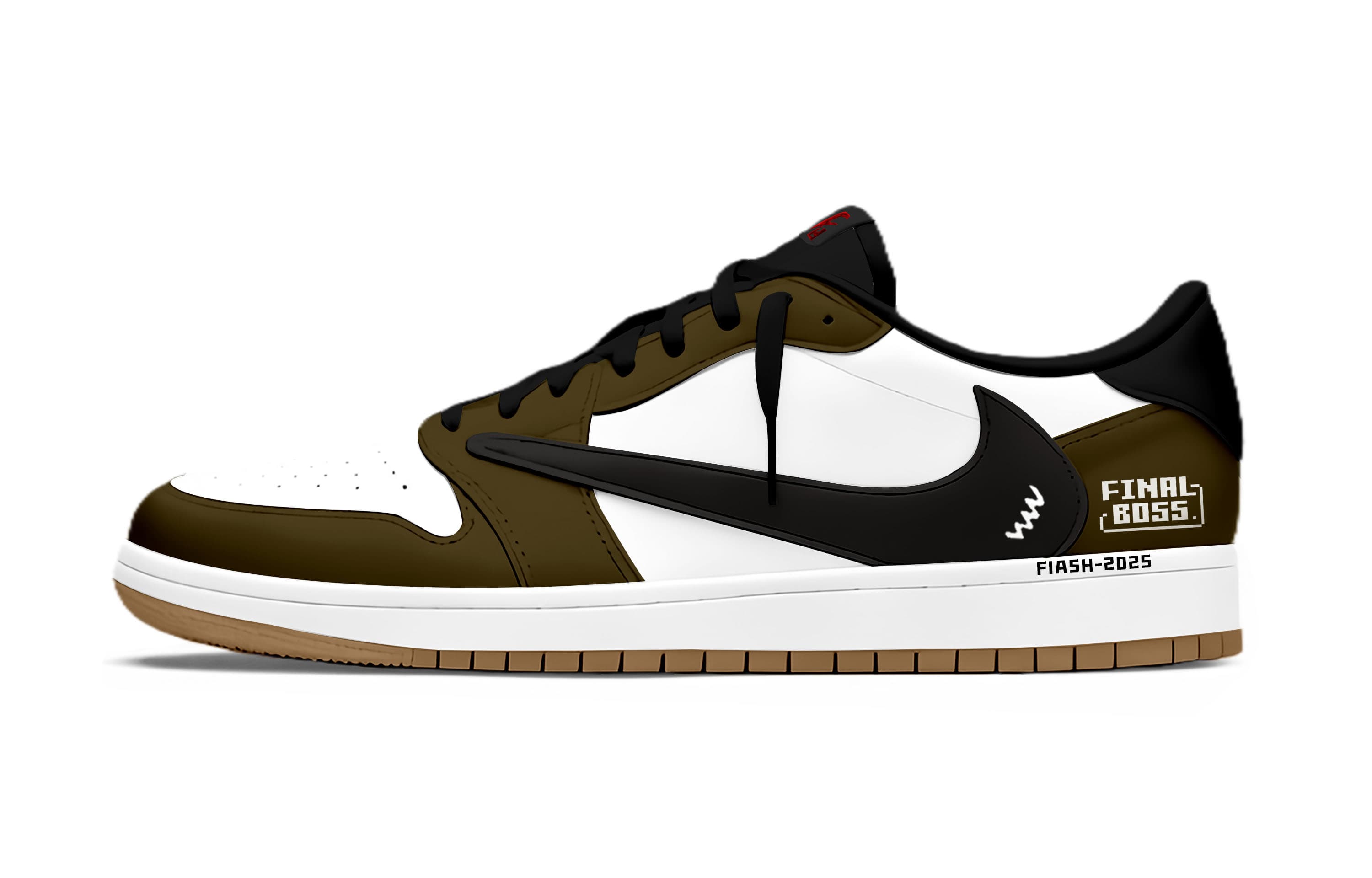 Трэвис Скотт X Air 1 винтажные баскетбольные кроссовки унисекс лоу-топ White Jordan, белый коричневый — фото 3