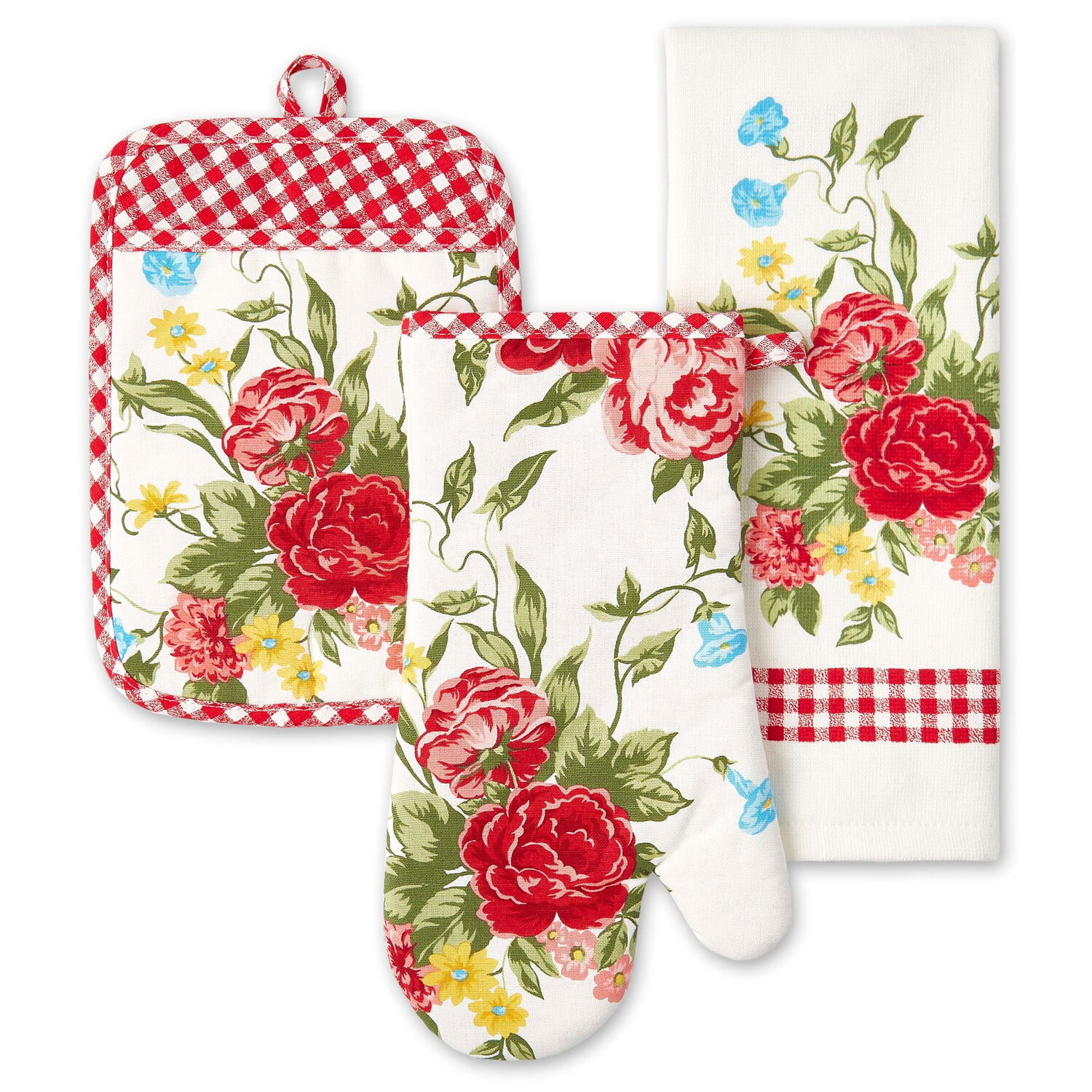 

Кухонный набор The Pioneer Woman Sweet Rose 3 предмета, разноцветный