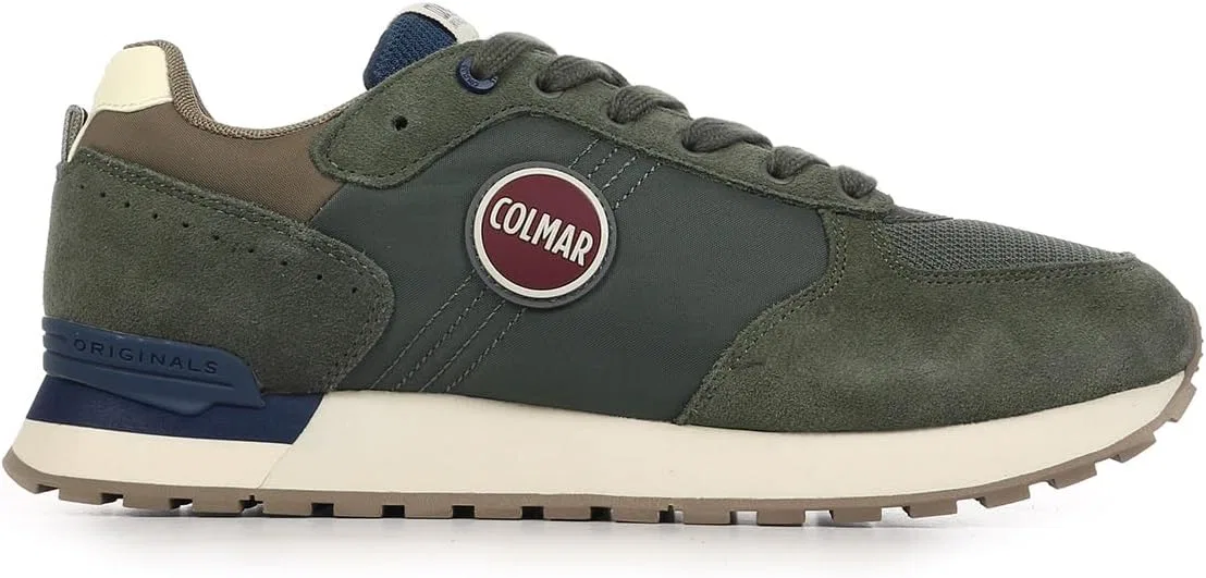 Мужские низкие кроссовки COLMAR Travis Authentic, Military Green Dk Denim Brown