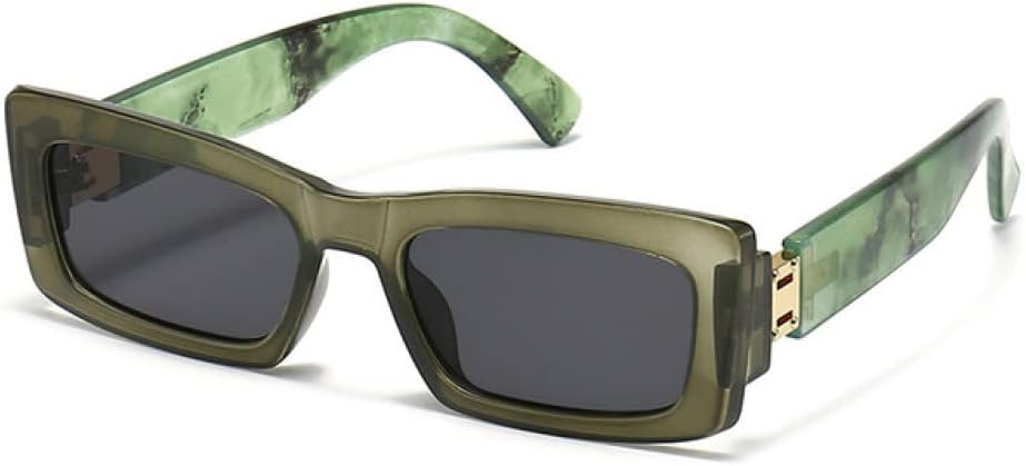 

Женские солнцезащитные очки прямоугольной формы в стиле ретро, ​​узкие, с защитой от УФ-излучения UV400; мужские винтажные солнцезащитные очки розово-зеленого цвета LANGSER, C4