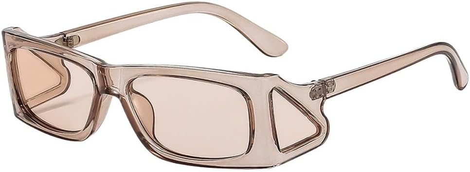 

Панк-очки-маски, маленькие прямоугольные солнцезащитные очки для женщин, модные солнцезащитные очки-щитки для мужчин, защита от УФ-излучения UV400 WNCKSQ, C8champagnebrown