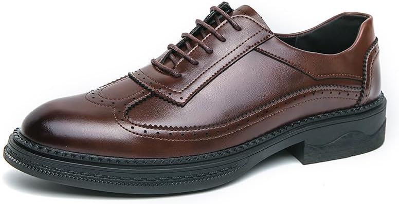 

Мужские оксфорды Santimon с крыльями и брогированием, кожаные туфли на шнуровке для делового и формального стиля, коричневый