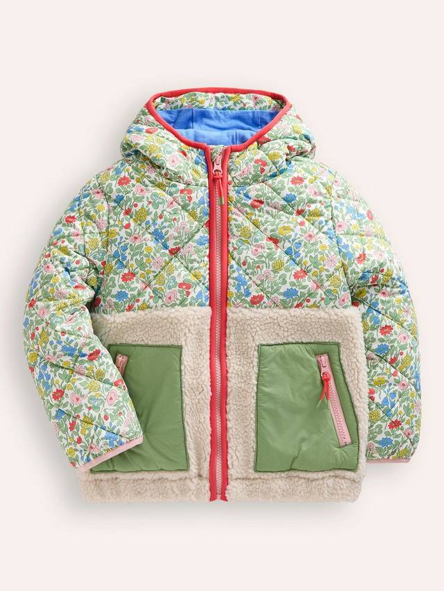 

Детская куртка из смеси борга и цветов Mini Boden, разноцветный