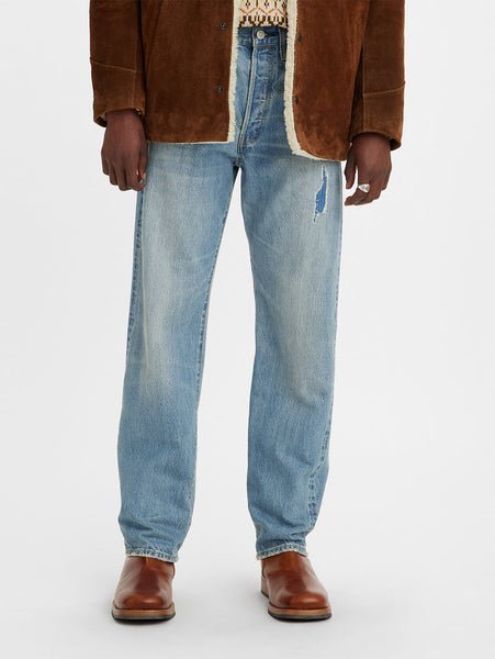 Винтажная одежда LEVI'S 1947 года, джинсы 501 ORIGINAL, светло-индиговый цвет Levi's, Medium Indigo - Worn In