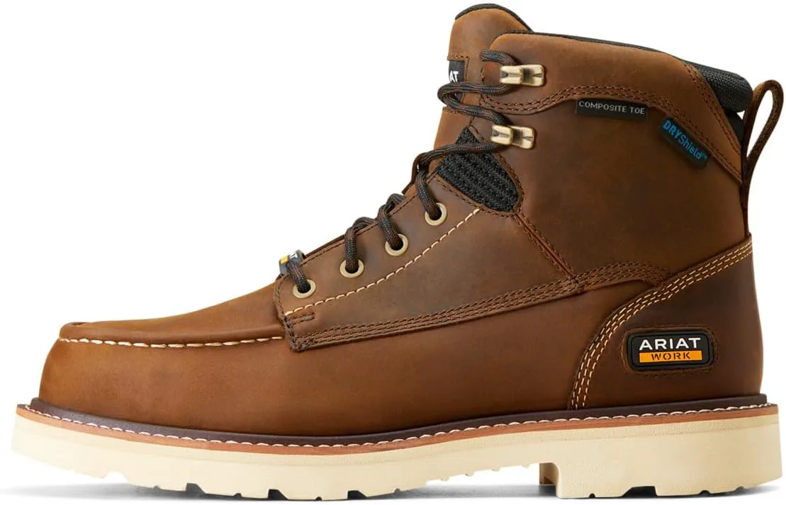 Мужские рабочие ботинки Ariat Rebar Lift 6" с водонепроницаемым составным носком, коричневый — фото 4