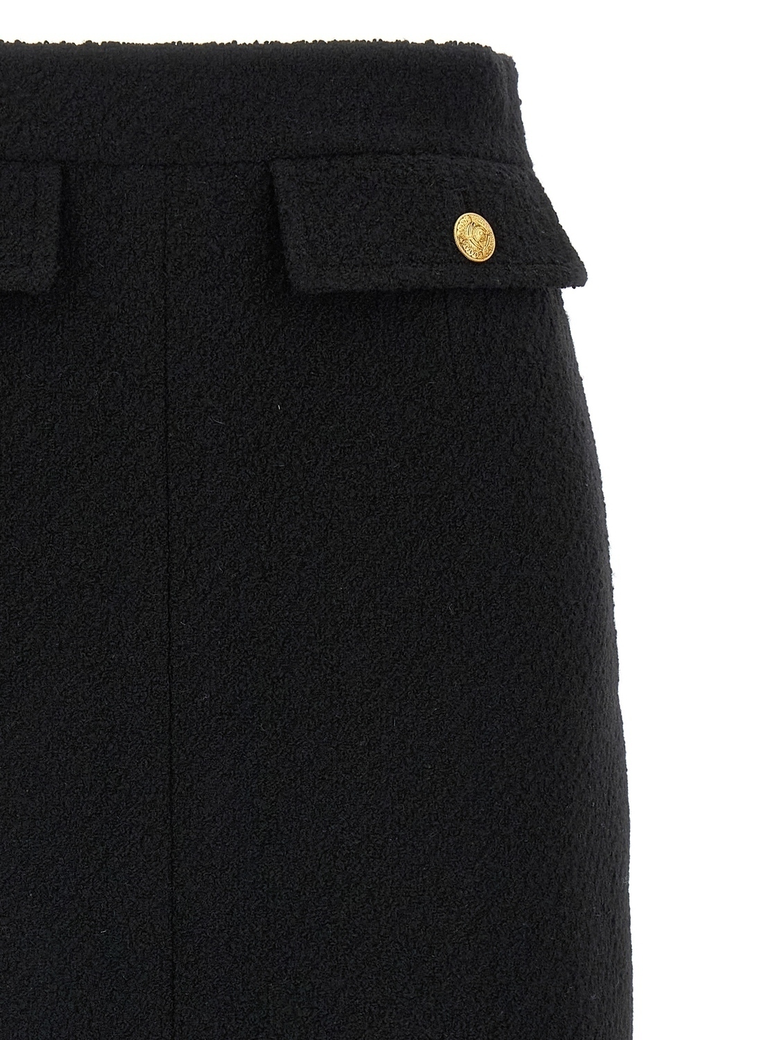 Юбка из буклированной шерсти CHLOÉ, черный — фото 3