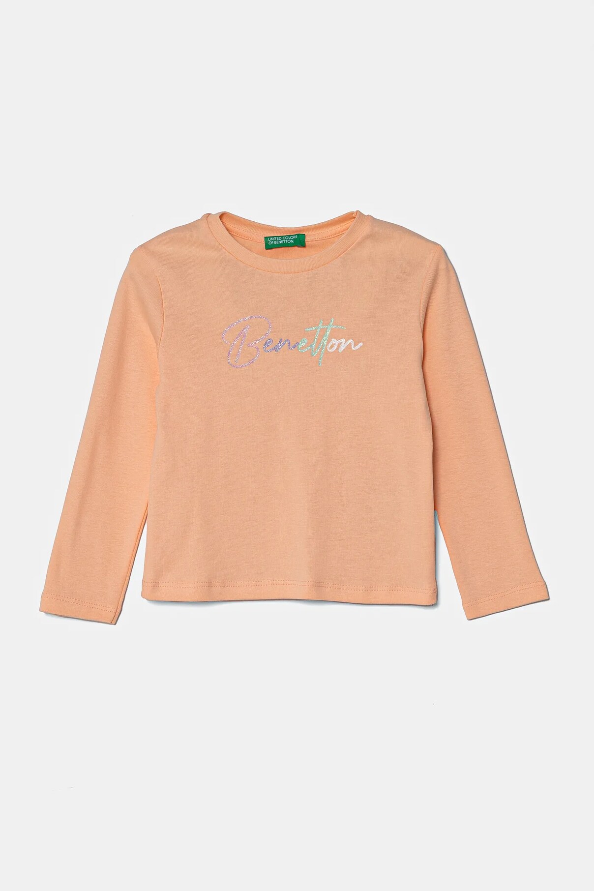 

Хлопковая детская кофта с длинными рукавами United Colors Of Benetton, оранжевый