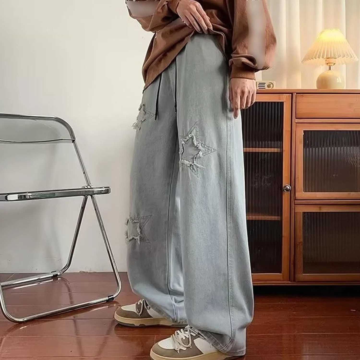 Джинсы свободные Vintage Hip Hop, Blue — фото 3