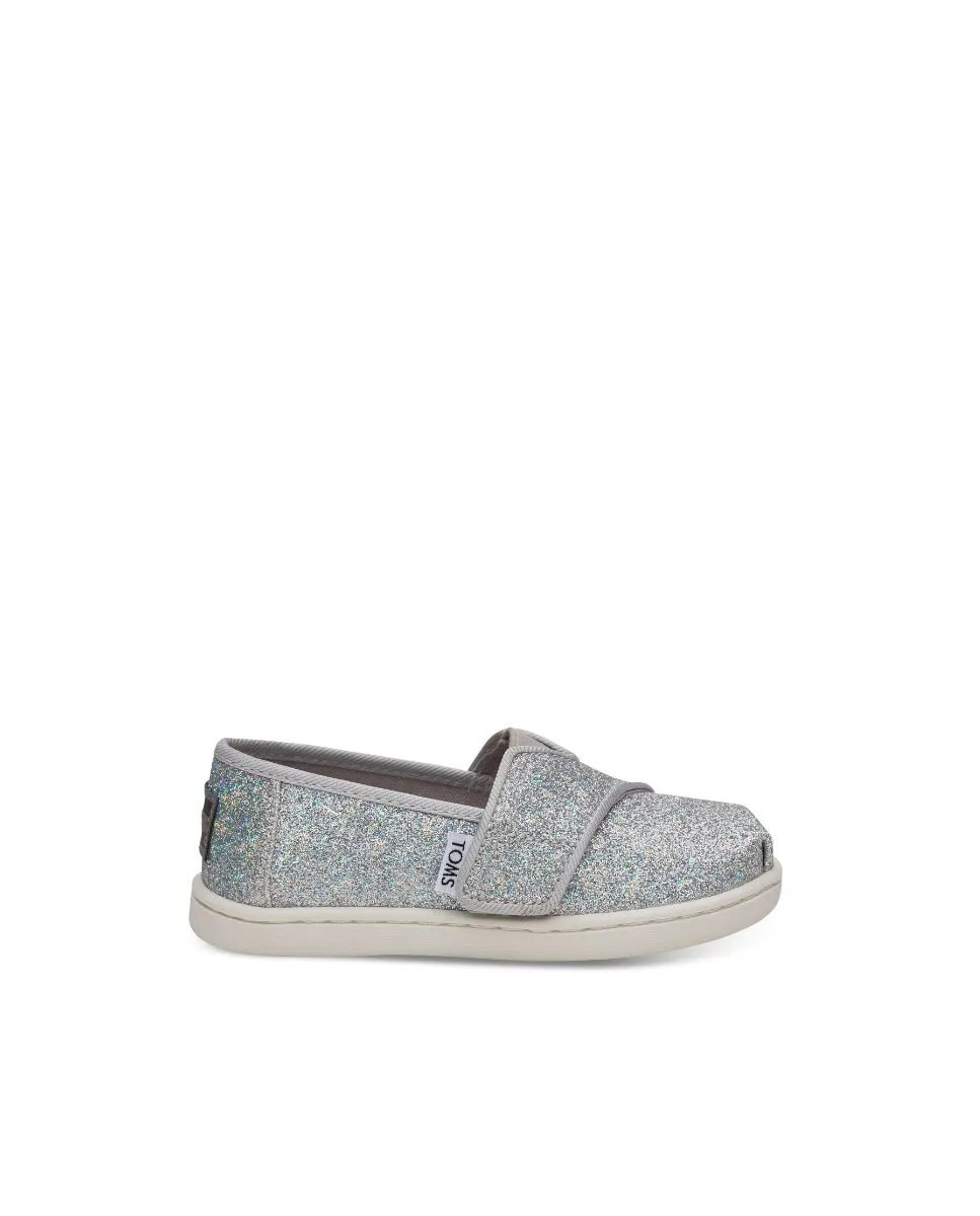 

Детские парусиновые эспадрильи серебристого цвета Toms, серебряный